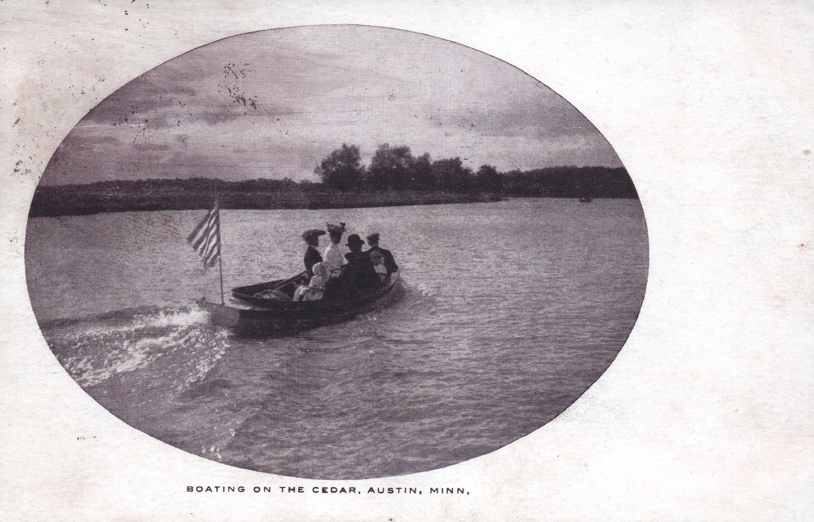 boating launch on cedar postcard early 1900s